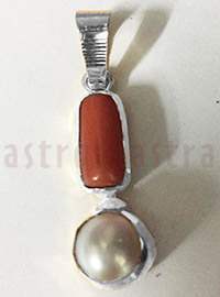 Redcoral Pearl Pendant (6 ratti each)